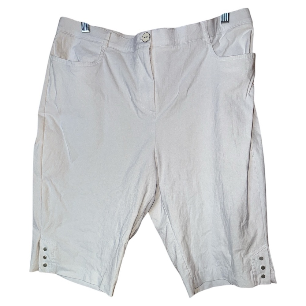 Coconut Row Palm Beach Women’s White Bermuda Shorts Stretch High Rise Size 12P‎